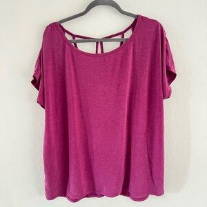GAP Fit Berry Colored Short Sleeve Boxy Women's Top